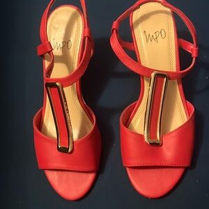 Red open toe sandals. Size 6.5. Brand new